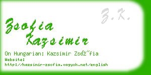 zsofia kazsimir business card